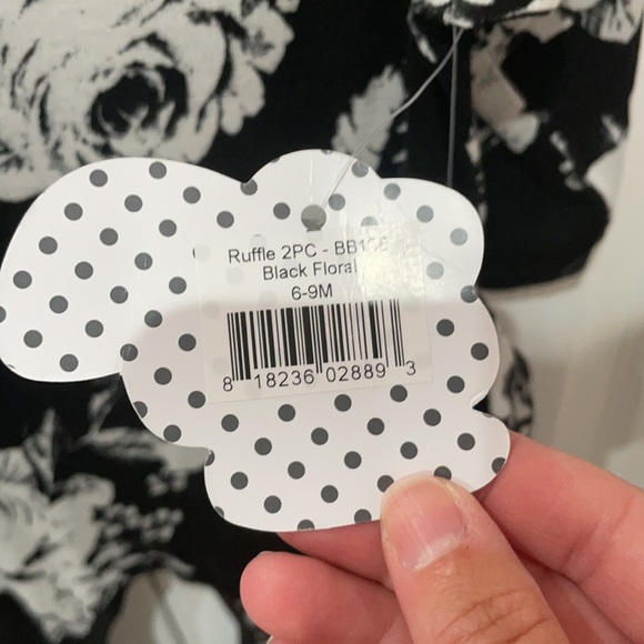 Baby Grey Floral Romper - Picture 3 of 6